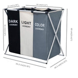 Keenstone 135L Large Clothes Laundry Hamper Sorter Waterproof Laundry Storage Bag Basket Sorter for Laundry Room Organization