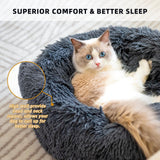 Calming Dog Bed & Cat Bed, Anti-Anxiety Donut comfortable and Soft Dog Cuddler Bed, Washable Pet Bed with Anti-Slip & Water-Resistant Bottom（15.7”/19.7"/23.6"/27.6）
