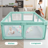 Keenstone Extra Large Baby Playpen ,Kid Protection Play Yard Children Portable Safety Fence ,81*61*27"