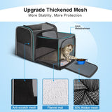 Expandable Pet Carrier, Morpilot Airline Approved Pet Carrier, 2 Sides Expandable Soft Cat Carrier with Fleece Pad for two lower than 15lb Cats, Dogs, Puppy and Small Animals