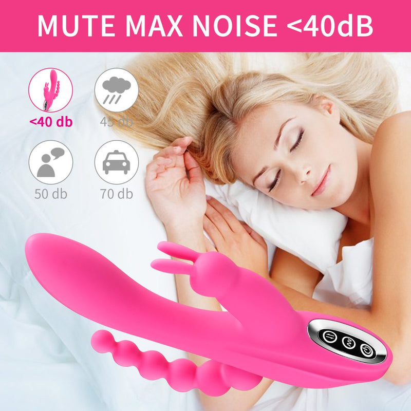 3 In 1 Rabbit Vibrator Dildo Rechargeable Vibrator