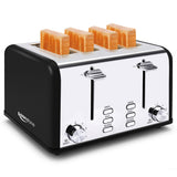 Toaster 4 Slice Toaster Stainless Steel Retro Toasters, Bagel, Defrost, Reheat, Cancel Function 6 Shade Settings Removable Crumb Tray Auto Pop-Up, Kitchen Appliances, Apartment Essentials