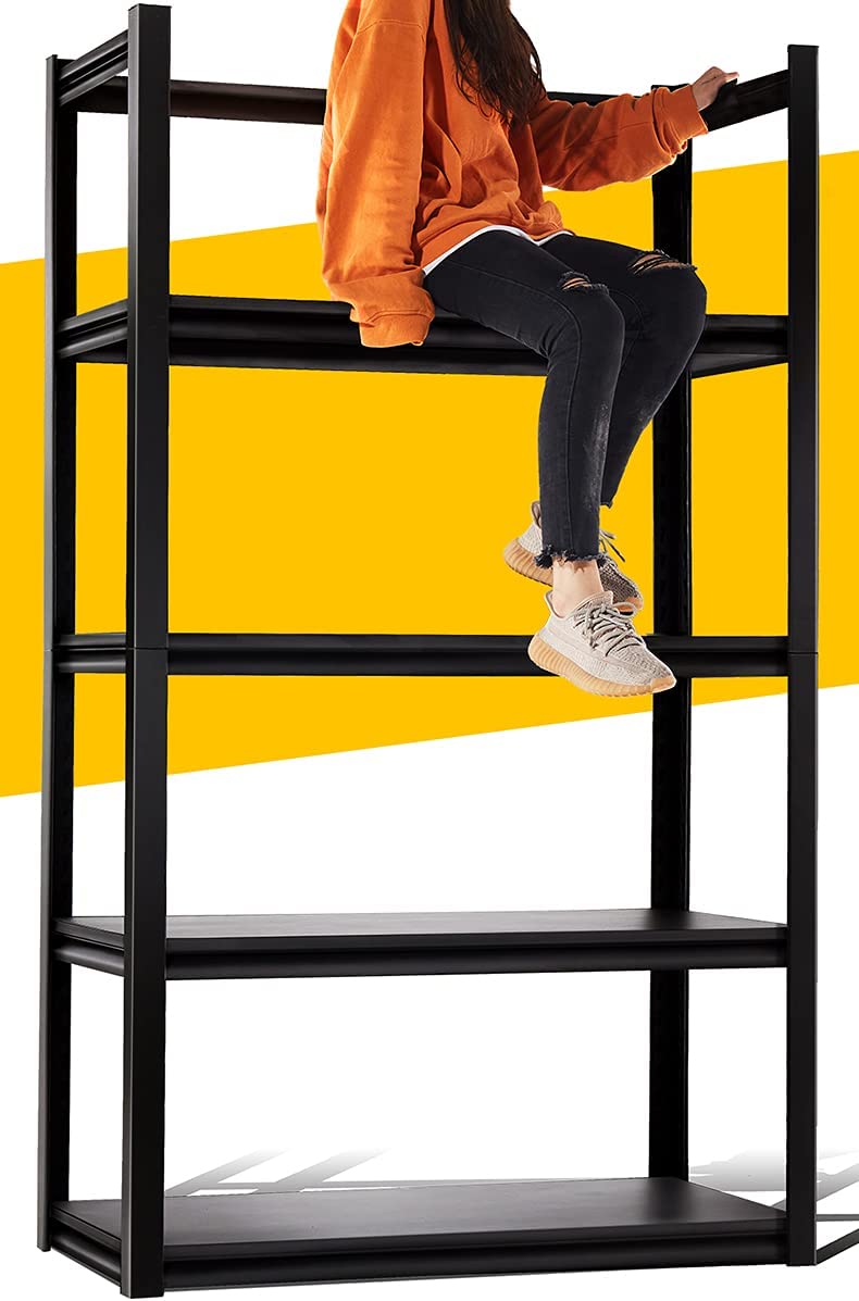 Garage Shelving Heavy Duty Storage Shelves Hold 2000LBS Adjustable Garage Storage Shelves, 5-Tier Metal Shelving Unit for Garage, Heavy Duty Shelving, Basement Storage Rack 32"W x 16.5"D x 63"H